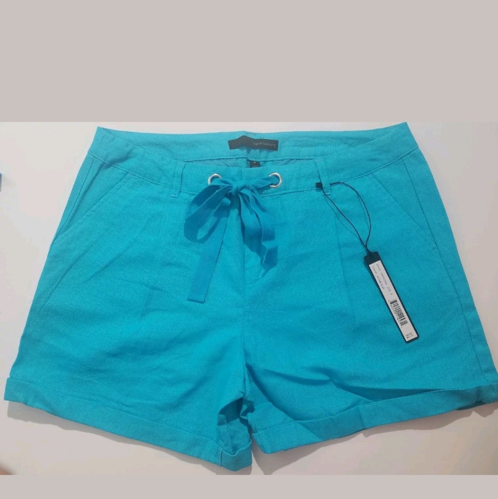 Harve benard scuba blue linen shorts cute
